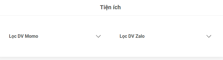 DỊCH VỤ: LỌC SLL MOMO, ZALO,ZALOPAY,VTMONEY,TV360